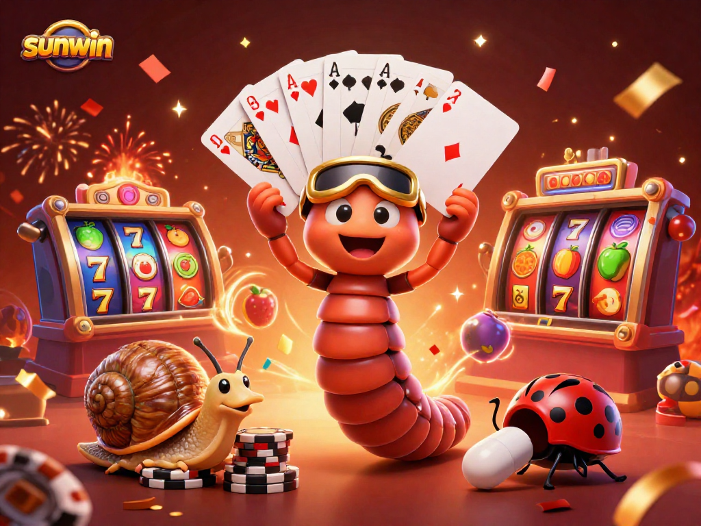 Engage with sunwin’s lively casino scene featuring a millipede dealer and high-roller snail.