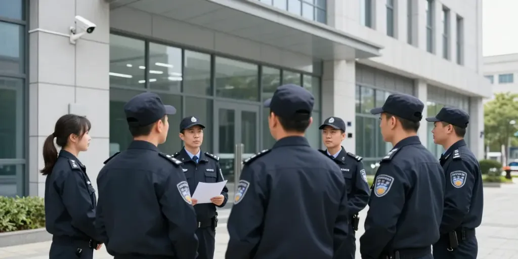 Corporate Security experts providing trusted protection services in a local office building.