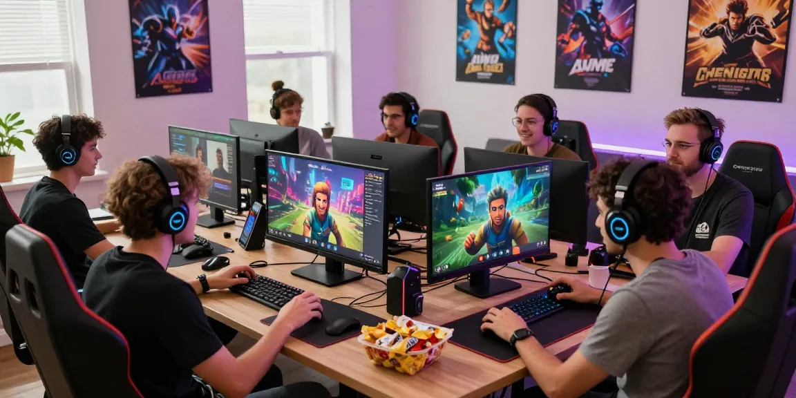 Active gaming community on discordtree.com with friends connecting through chat and video call.