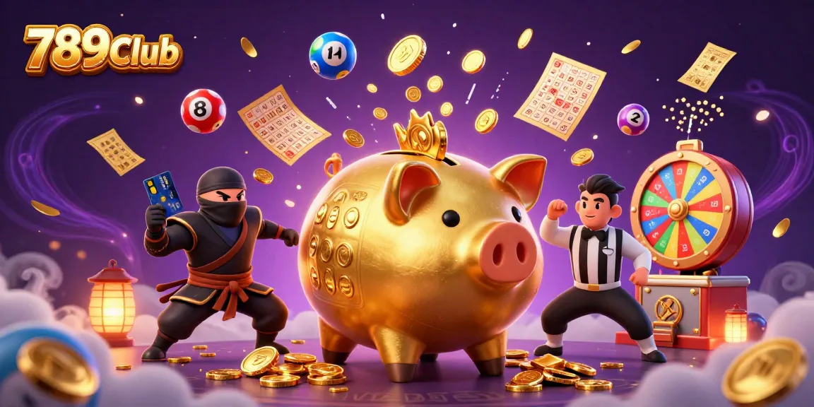 Experience thrilling action at 789Club with vibrant lottery balls and dynamic casino elements.